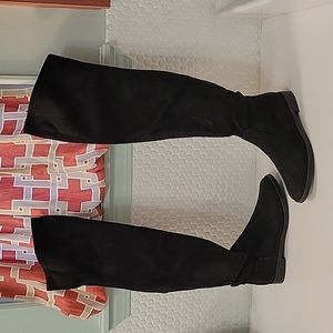 Over the knee black suede riding boot, never been worn, size 7